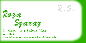 roza szaraz business card